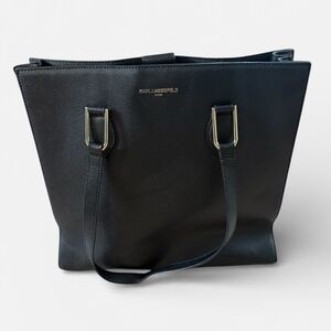 Karl Lagerfeld Black Leather Tote